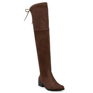 CHARLES BY CHARLES DAVID MICRO SUEDE BROWN OVER THE KNEE BOOTS PULL ON SIZE 8M